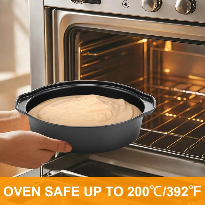 6 Inch Cake Pan - 3PCS Carbon Steel Round Cake Pans with 100 Pieces Parchment Paper, Non-stick & Easy Demolding, Non-toxic & Healthy - Image 7