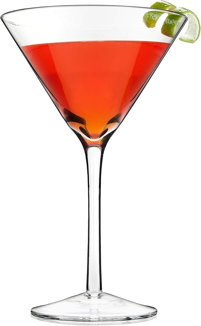 True Manhattan Martini Glass, Crystal Cocktail Coupes, Clear Glass, Cocktail glass set, Dishwasher Safe, Holds 12 oz., Set of 4 - Image 8