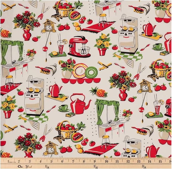 Vintage Kitchen Valance Topper Window Curtain Treatment 42W x 14L, 100% Cotton, Rod Pocket - Image 3