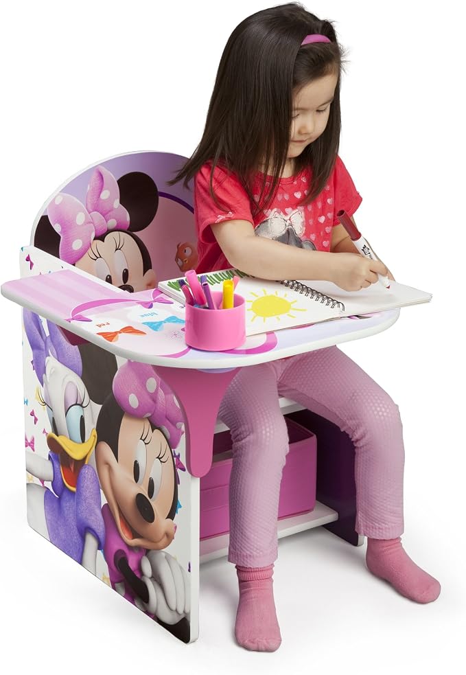 Delta Children Chair Desk With Storage Bin, Disney Minnie Mouse - Image 3