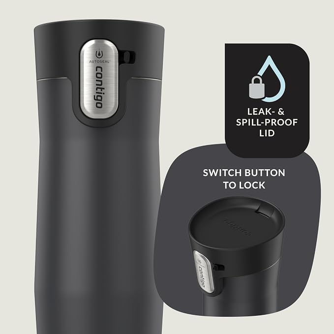 Contigo West Loop 3.0 Stainless Steel Insulated Travel Mug, Leak Proof with AutoSeal Lid, 16oz, Matte Black - Image 6