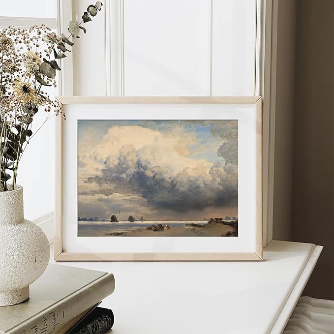 XOCUUI Unframed Canvas Wall Art Vintage Decor, Home Decor Danish Coastal Landscape in Stormy Weather Classical Paintings, Coastal Wall Art for Living Room Bedroom Office Decor, 8"x10" - Image 2