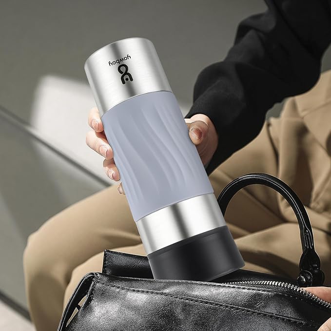 Travel Coffee Mug with 360°Lid, Travel Coffee Tumbler 16 oz Leak Proof, Stainless Steel Insulated Travel Mugs for Hot and Cold Spill Proof Leak Proof(Grey) - Image 9