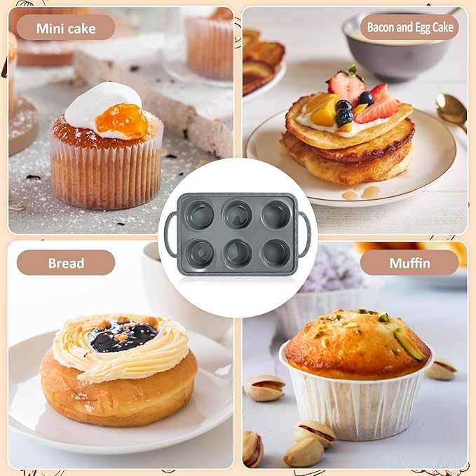 Nonstick Silicone Cake Baking Mold Flexible Muffin Tray for Party Desserts Oven-safe Bakeware with Easy-release Design for Home and Creative Baking