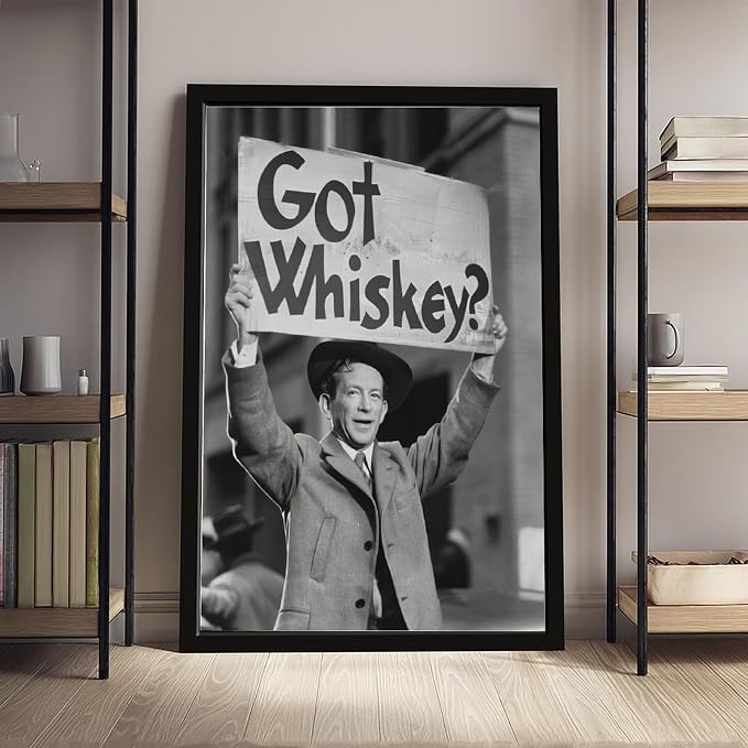 UXCBIA Whiskey Protest, Black And White Alcohol Speakeasy Poster Canvas Poster Wall Art Decor Print Picture Paintings for Living Room Bedroom Decoration Black Frame 20x30in(50x75cm) - Image 4