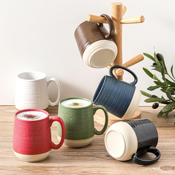 Hasense Coffee Mugs Set of 4, 15 oz Large Porcelain Mugs with Handle for Women Men, Colorful Christmas Coffee Cups for Latte, Tea, Cappuccino, Microwave & Dishwasher Safe - Image 7