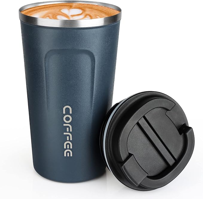 MOMSIV 17oz Travel Mug, Insulated Coffee Cup with Leakproof Lid, Vacuum Stainless Steel Double Walled Reusable Tumbler for Hot and Cold Water Coffee and Tea In Travel and Car | 6-Hour Heat Retention, 360°Leak proof, Vacuum Stainless Steel Double Walled... by MOMSIV