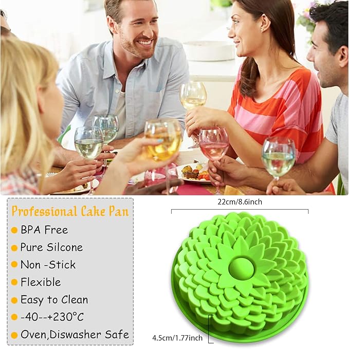 Birthday Cake Molds for Baking Silicone Cake Pans Reusable and Durable Non-Stick Baking Molds Trays for Chocolate Cake Jelly Pudding Mould Candy Making Baked Tool