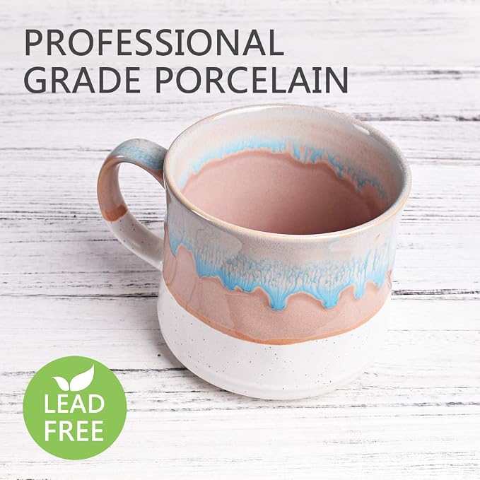Bosmarlin Large Ceramic Coffee Mug, Big Tea Cup, 7 Colors to Choose, 21 Oz, Dishwasher and Microwave Safe, 1 PCS (White) - Image 3