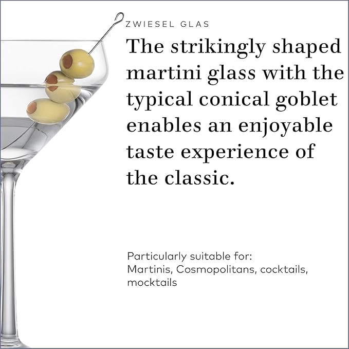 Zwiesel Glas Pure Martini Glass (Set of 6), Cocktail Glasses for Martini, Dishwasher-Safe Machine-Made Tritan Crystal Glasses, Made in Germany (12.3 Ounce) - Image 3