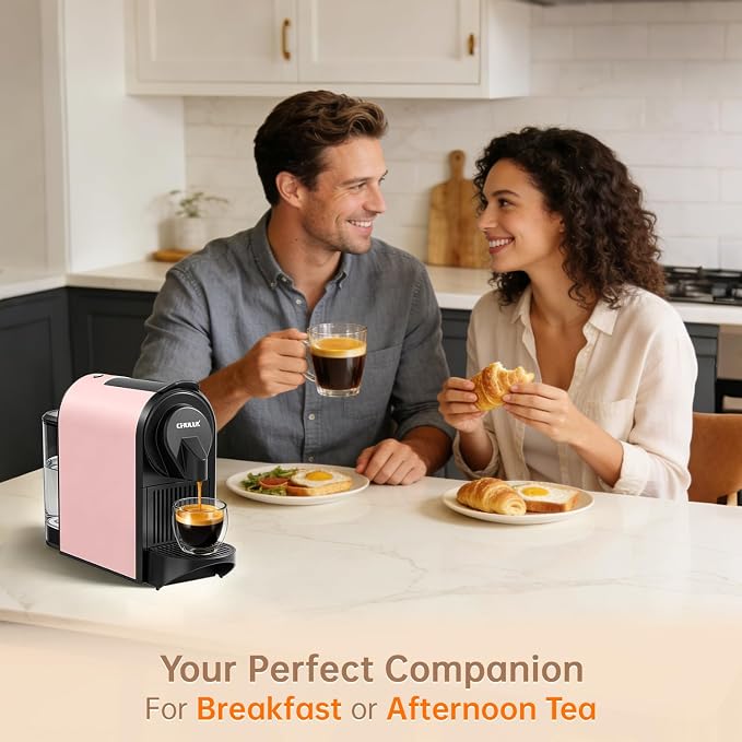 CHULUX Bafè-Pro Compact Espresso Machine 20 Bar for Nes Original Pods, Pink | 1400W Rapid Heating, Espresso Lungo Buttons, Used Capsule Drawer, Auto-Eject System, 24oz Removable Reservoir, Mini Footprint - Image 7