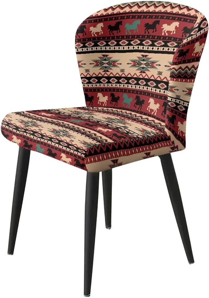 Bar Stool Covers High Stool Chair Cover for Party Kitchen Club, Reusable Waterproof 2 Pcs Bar Stool Covers Decorative Covers,Brown Aztec - Image 3