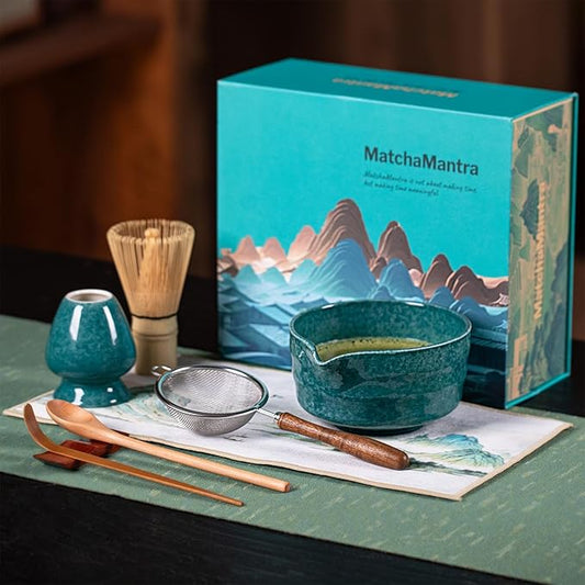Premium Matcha Ceremony Set – Complete 9-Pcs Ritual Kit – Presented in Luxury Magnetic Gift Box, Perfect for Gifting or Self-Care (Parrot Green)