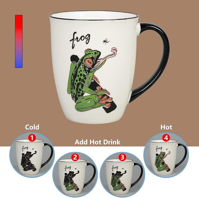 Ceramic Color Heat Changing Mug Funny Coffee Mug for Mom Dad Porcelain Tea Cup Gifts for Men Women Birthday Christmas Housewarming Holiday Anniversary Valentines Day - Image 3