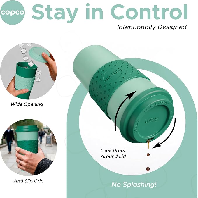 Copco Acadia Travel Mug, 16 Oz - Green & Hunter Green, Set of 2 - Image 5