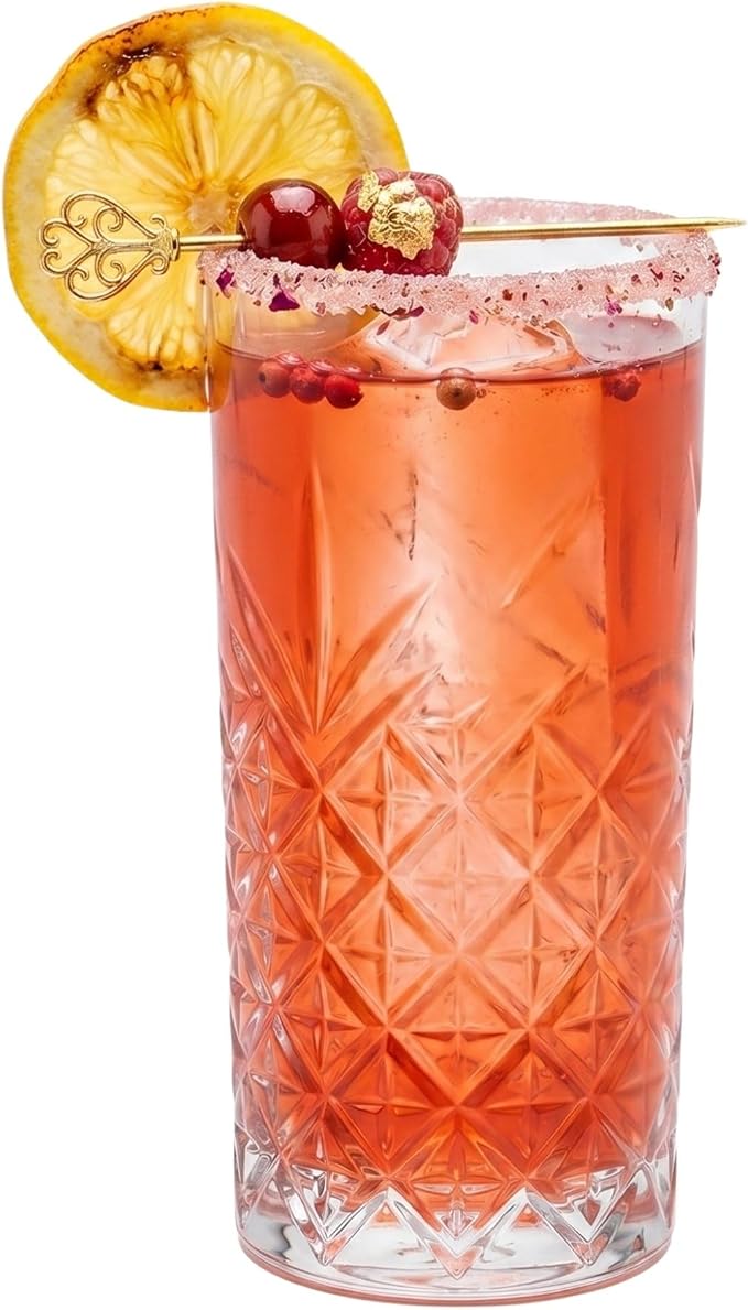 Restaurantware-Timeless 10 Ounce Highball Glasses, Set of 12 Etched Drinking Glasses - Dishwasher-Safe, Chip-Resistant, Clear Glass Water Glass, Lead-Free, For Juices Or Cocktails - Image 2