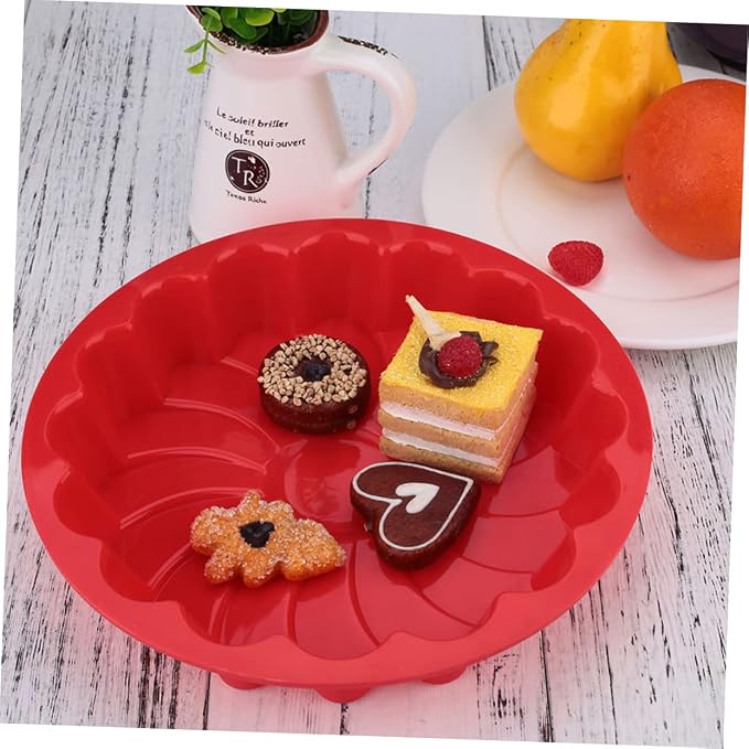 KICHOUSE Thickened Large Silicone Cake Mold Versatile Baking for Birthday Cakes and More Flexible Non-stick Design Random Color Oven and Microwave Safe - Image 6
