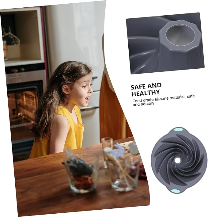 PRETYZOOM 1pc Silicone Chiffon Cake Non-stick Baking Tool for Home Use High-temperature and Easy to Light Grey and Blue for Mousse and Desserts - Image 5