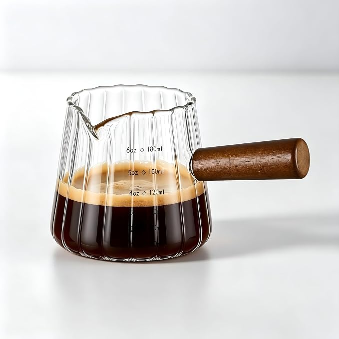Espresso Glass with Handle 6Oz Espresso Shot Cup Espresso Measuring Cup with Dual Scale Markings Coffee Essentials for Coffee Milk - Image 2