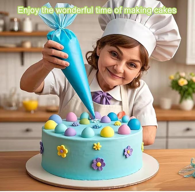 32-Piece Russian Piping Tips Set, Cake Decorating Kit with 17 Frosting Nozzles, Reusable Piping Bags, and Baking Supplies for Cupcakes, Cookies, Cakes - Idael for Bakers & Beginners