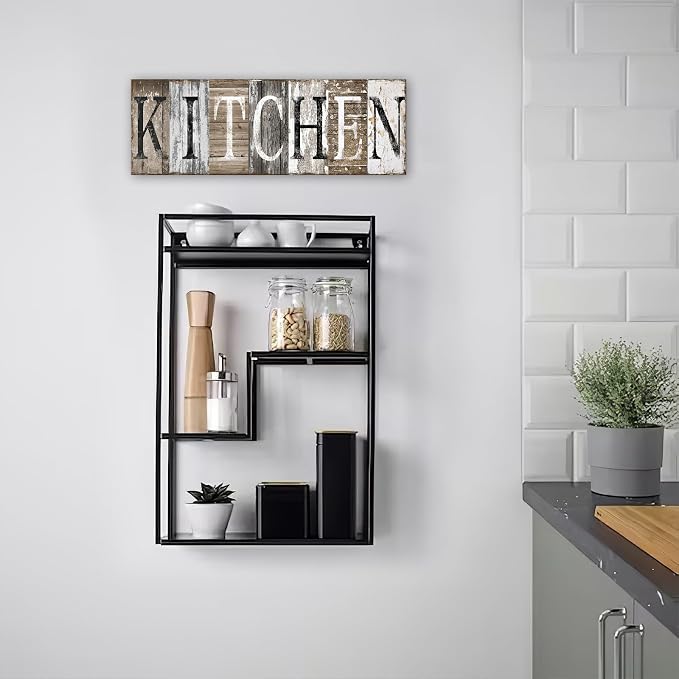 Pinetree Art Rustic Farmhouse Kitchen Decor Wall Sign with Solid Wood Inner Frame (23.6 x 7.9 inch) - Image 3