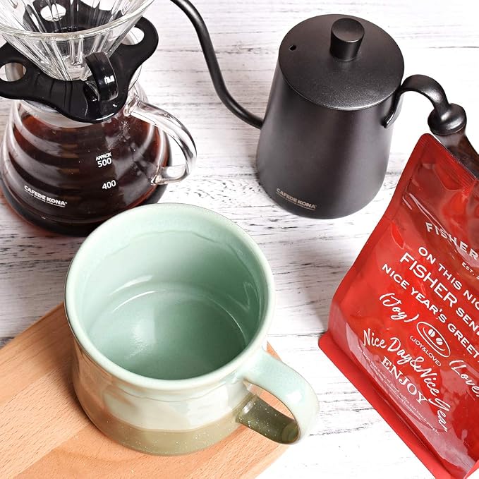Bosmarlin Large Ceramic Coffee Mug, Big Tea Cup, 7 Colors to Choose, 21 Oz, Dishwasher and Microwave Safe, 1 PCS (Green) - Image 6