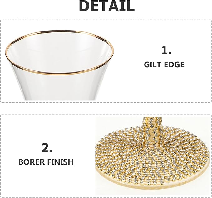 Elegant Sparkling Wine Glass Flute, Glass, Refined Party Cocktail Cup | Easy to Clean, Built to Last, Unique Design, Wedding Flutes, Cocktail Glassware - Image 8