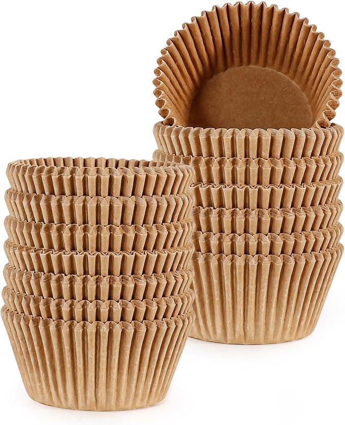 Caperci 300pcs Standard Cupcake Muffin Liners for Baking - Odorless Greaseproof Paper Muffin Baking Cups for Wedding Birthday Party Baby Shower Festivals (Natural) by Caperci
