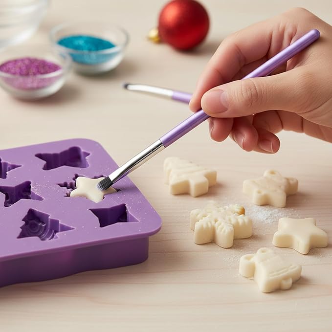 10 Pcs Cake Decorating Brushes Set Food Safe Paint Brushes Food Fondant Tools Chocolate Sugar Cookie Candy Cake Pastry Brush for Dusting Edible Glitter and Painting with Edible Color on Treats