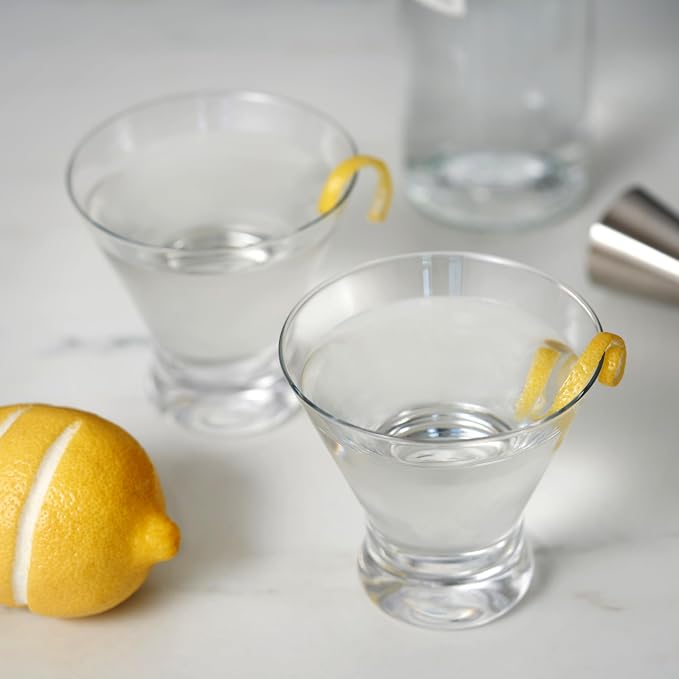 True Stemless Martini Glasses, Set of 4, 8 oz Modern Cocktail Glasses for Martinis, Manhattans, Cosmopolitans, Cocktail Glass Set, Dishwasher Safe, 8 oz, Set of 4 - Image 5