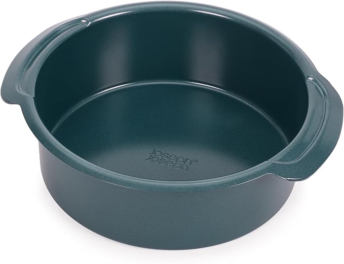 Joseph Joseph Nest™ Bake Non-Stick Round Cake Pan, 9in, Carbon Steel, Easy-Pull Handles, Stackable, Space-Saving Design, 10-Year Guarantee by Unknown