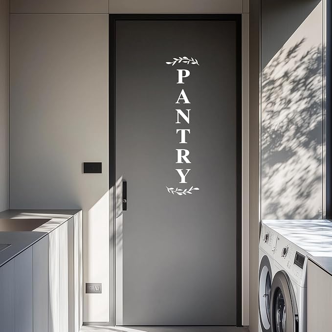 Pantry Door Decal – White Vinyl Kitchen Sticker – Farmhouse Pantry Room Door Sign for Kitchen Wall or Glass, 27.5 x 6.6 Inch - Image 4