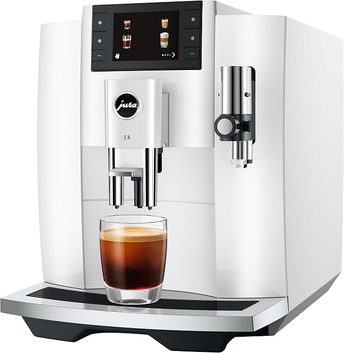 Jura E8 Piano White 15683 | E8 Coffee Machine in, Relevant information is shown in the cockpit, Between preparations - Image 3