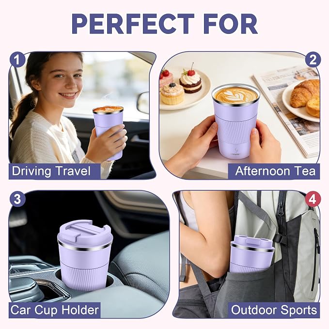 MOMSIV 17oz Travel Coffee Mug, Insulated Coffee Cup with Leakproof Lid | 6-Hour Heat Retention, 360°Leak proof, Vacuum Stainless Steel Double Walled, BPA-free, Reusable And To Go Coffee Mug - Image 7