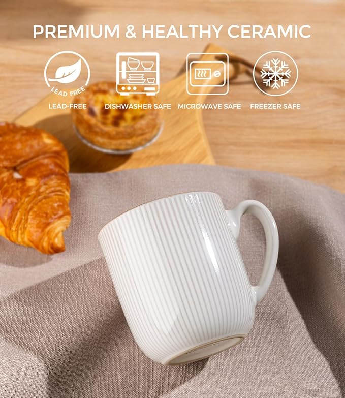 GBhome Ceramic Coffee Mugs Set of 6, 12oz Handmade Ceramic Coffee Mugs Set with Gradient color for Latte/Tea/Beer/Hot Cocoa, Dishwasher & Microwave Safe - Image 4