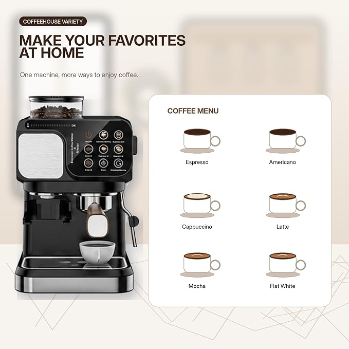 All-In-One Espresso Machine High-Pressure Extraction | Manual operation mode gives you full control over your custom coffee brew.(Black) - Image 8