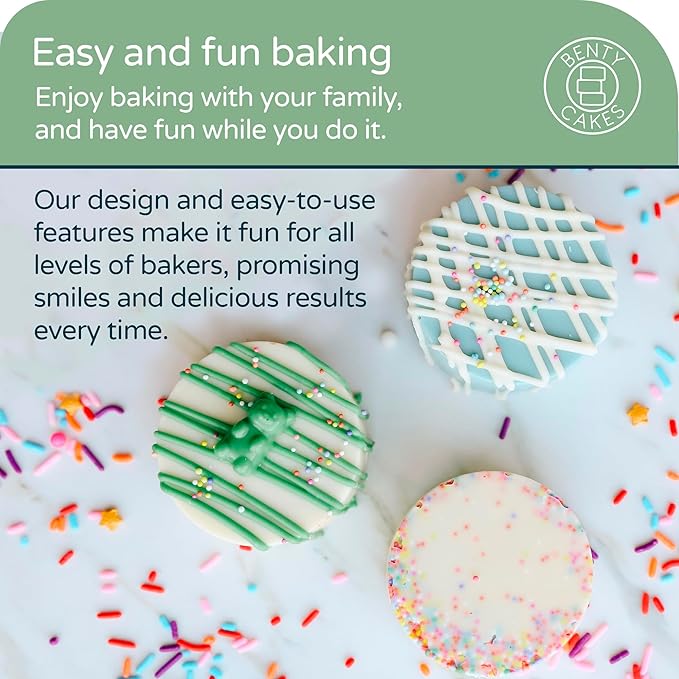 Benty Cakes – The Original CakePuck Bonus Bundle Set – Better than a Cake Pop! Make Chocolate Covered Desserts – BPA Free Silicone – Includes 1 Mold Set, 2 Trays and 2 Scrapers – Green