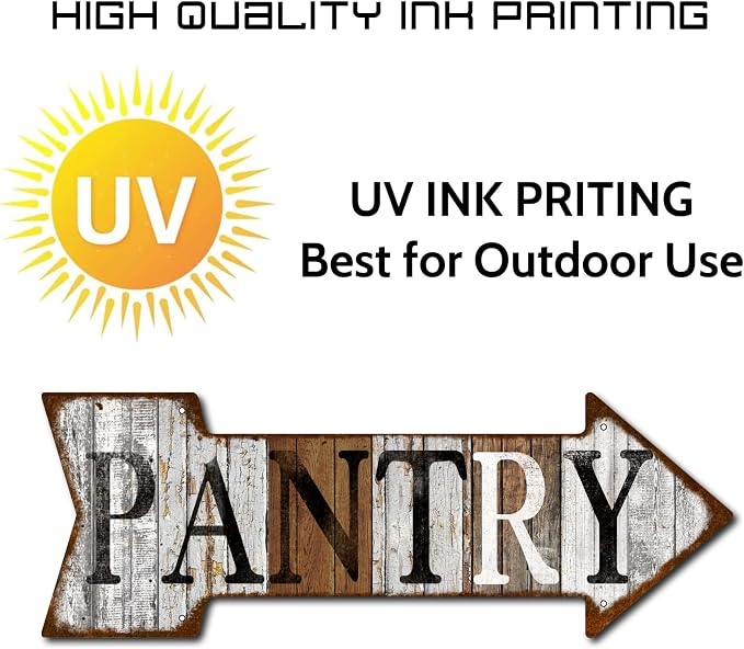 Mukuko Pantry Sign, Farmhouse Kitchen Wall Sign for Home, Restaurant, laundry, Coffee Shop, 6" x 18" Arrow Tin Metal Sign - Image 4