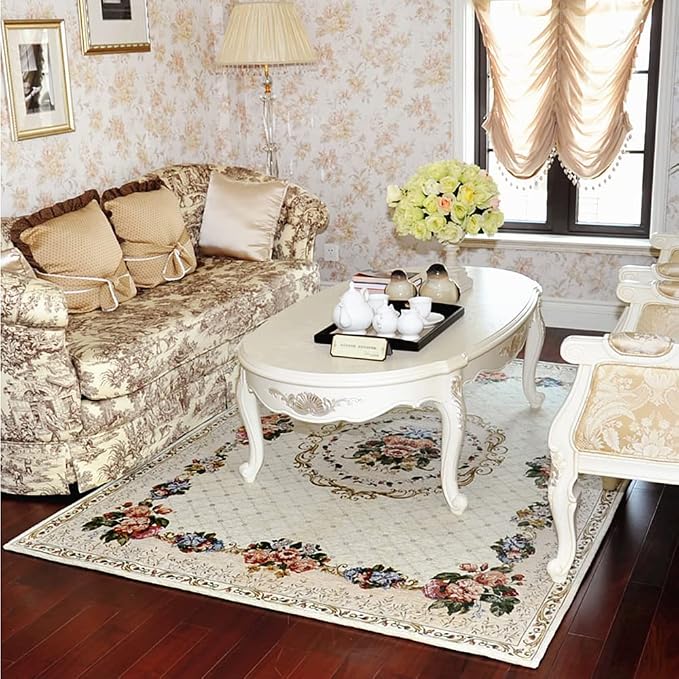 Vintage Traditional & Modern Area Rugs Home Decor Collection Floral Design Large Carpet for Bedroom Living Room Dining Room, 5′3″ × 7′6″, Rural Flower - Image 2