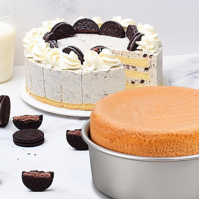 6 x 3 Inch Round Cake Pan Set of 3 with Tapered Side, Aluminum Baking Pans for Layer Cakes, Birthday Anniversary, Heavy Duty Non-Stick & Oven Safe, Commercial Grade Baking Tools for Home Kitchen - Image 7