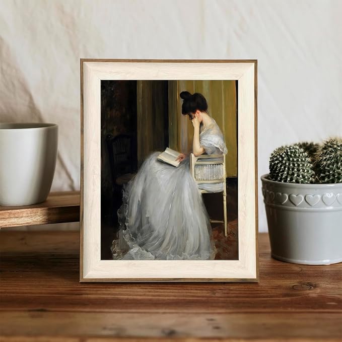 XOCUUI Vintage French Victorian Portrait Decor Famous Artwork Woman Reading Portrait Oil Painting Dark Academia Aesthetic Print Antique Poster Retro Gallery Bedroom Decor 8x10 - Unframed - Image 8