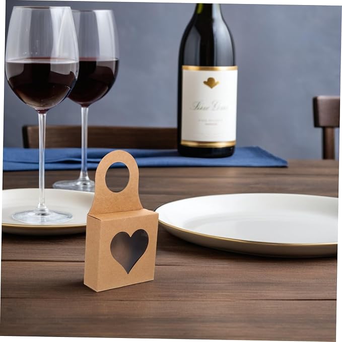 TEHAUX 30pcs Kraft Paper Hanging Wine Boxes with Window, Decorative Candy and Cookie Packaging Boxes for Wrapping, Suitable for Party and Holiday Presentations - Image 5