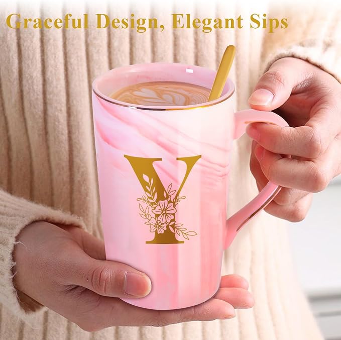 MNZZ Personalized Ceramic Coffee Mug with Lid Tea Cup Women Men Teacher Gifts Female Male Best New Appreciation Thank you Favorite Good Goodbye Retirement Friends Social Student Bestie,Y - Image 6