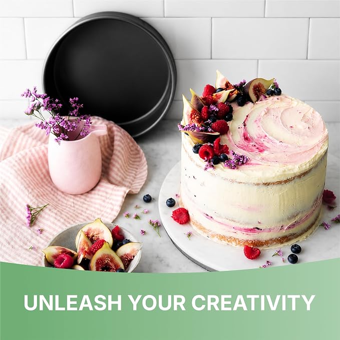 RFAQK 8-Inch Round Cake Pan Set of 3, Nonstick Baking Cake Pans with 50 Pieces Parchment Paper, Dishwasher Safe | Non-Stick, Dishwasher Safe, Oven Safe and Rust Resistant - Image 7