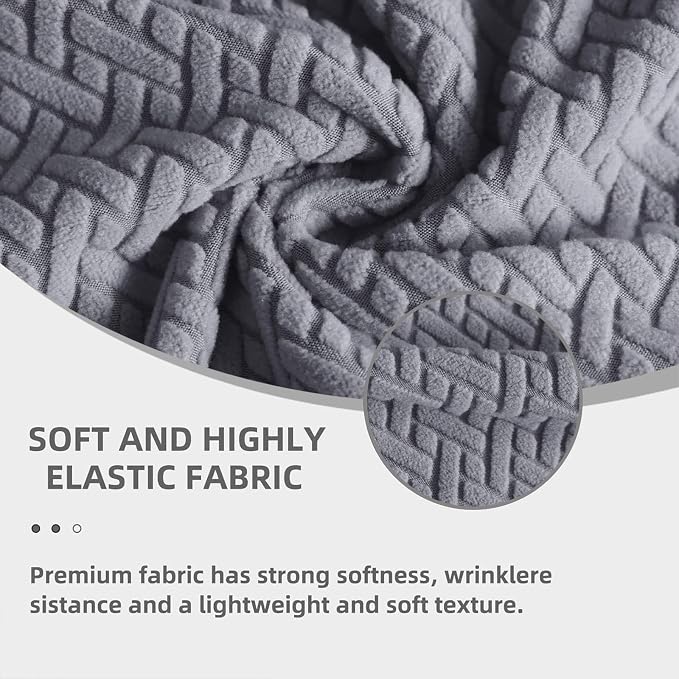 Promindfly Dining Chair Covers, 3D Jacquard Fabric Chair Covers for Dining Room, Anti-Scratch Chair Covers Set of 4, Stretch Washable Dining Chair Covers for Kitchen, Hotel - Image 3