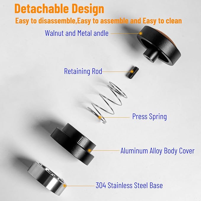 Espresso Tamper for 53mm Coffee Tamper with Spring Loaded Tamper,WDT Tool with Clear Memory Scale,Stainless Steel Tamper for Espresso Machine Accessories,for Home,Office & Coffee Bar