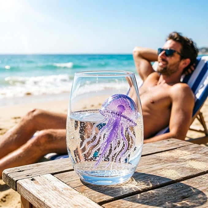 Artisan Blue Octopus Glassware Handmade 3D Ocean Decor Gift - Image 5