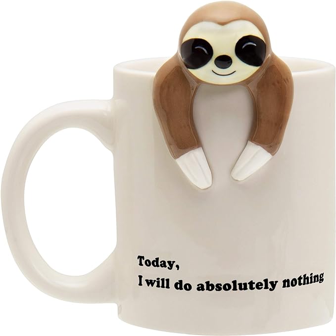 Decodyne Funny Sloth Coffee Mug - Cute Sloth Gifts For Coworkers Women & Men - White Elephant Gifts for Adults, Funny Office Present by Decodyne