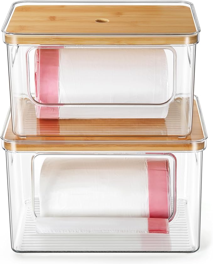 Hudgan Trash Bag Dispenser Under Sink, 2 in 1 Garbage Bag Holder Dishwasher Pods Organizer for Kitchen Pantry Laundry Room - Image 6