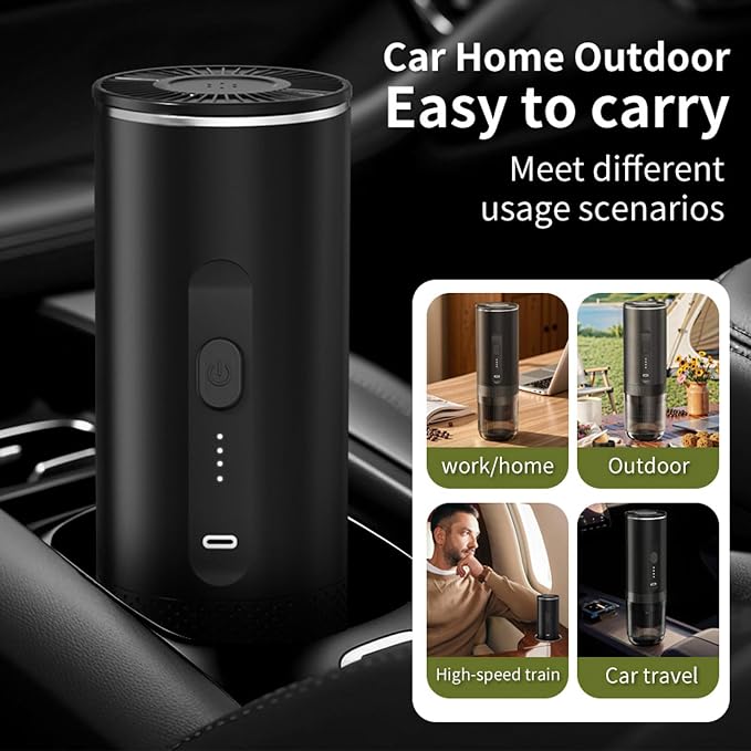 Sonew Portable Coffee Maker Cordless – 4-Minute Heat & Italian Pump Machine for Car Camping Travel, 7500mAh Battery, Compact 805g Design - Image 3
